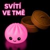 Antistresová knedlička svietiaca v tme v bambusovom košíku - Squishy Dumpling Farba: ružová