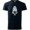 Eat sleep tennis - Klasické pánske tričko vyššej gramáže - M ( Tmavomodrá (takmer čierna) )