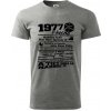 1977 v kocke - Klasické pánske tričko vyššej gramáže - XS ( Tmavosivý melír )
