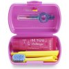 Curaprox Travel Set zubná kefka + CPS medzizubné kefky 2 ks + zubná pasta 10 ml darčeková sada, ružový
