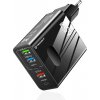 Techsuit - Premium Wall Charger PentaXPower (CHC1) nabíjačka 3× USB, 2× USB-C PD 25W, 65W, GaN, rýchlonabíjanie – čierna