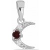 Nefertitis Prívesok strieborný s brúseným granátom a zirkónmi Ag 925 039244 GT NF45348 - 1,0 cm., 0,85 g