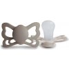 DVOJBALENIE ANATOMICKÝCH CUMLÍKOV FRIGG BUTTERFLY PORTOBELLO/ CREAM, 6-18M, SILIKÓN