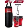 Dětský boxovací SET RING SPORT, pytel 80 x 30 cm 10kg, rukavice, držák, černý Velikost: 10oz