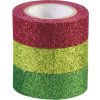 KNORR - Dekoračná lepiaca páska glitter - vianočná 3 ks