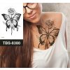 REBELULU Dočasné tetovanie vodeodolné Butterfly Motýľ Ruža Kvet Rose Krása