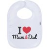 New Baby podbradník I love Mum&Dad