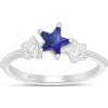 Strieborný prsteň Suri MODRÝ 57