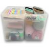 Súprava 5 plastových úložných organizérov PURE BOX A5, mliečny