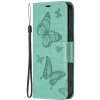 Peňaženkové puzdro Embossing Pattern Motýľ zelené – Samsung Galaxy A54 5G