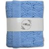 Baby Nellys Luxusná bavlnená háčkovaná deka LOVE modrá