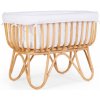 Childhome Kolíska ratanová 90x70cm + matrac + poťah Jersey Off White