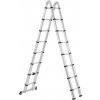 MSW Skladací teleskopický rebrík - 16 schodov - hliník - výška: 0,92 - 2,42/5 m MSW TLADDER A500