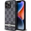 DKNY PU Leather Checkered Pattern and Stripe Zadný Kryt pre iPhone 15 Pro Max Black