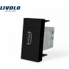 CB Elektro Zásuvka USB, polmodul nabíjací 2,1A čierna (LIVOLO)