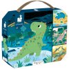 Puzzle v kufríku 4v1 dinosaury 6-9-12-16 ks