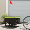 vidaXL Vozík za bicykel, čierno zelený 45 kg, železo 94088