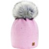 Fashionweek Dámska čiapka s kožušinovou brmbolcom JENOT +flísová podšívka WOOL VERONA Farba: Ružový, Veľkosť: Universal