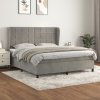 Petrashop Box spring postel s matrací světle šedá 180x200 cm samet Šedá 3129225