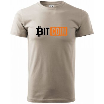 Bitcoin nápis pánske tričko ľadovo sivé