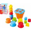 Teddies Vkladačka + kubus pyramída žirafa 2v1