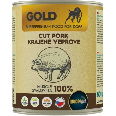 IRONpet Gold Dog Bravčová krájaná svalovina 0,8 kg