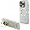 Guess IML Gold Outline Stand Camera Frame MagSafe kryt pre iPhone 15 Pro Max, transparentný 57983125104