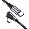 Ugreen kabel USB-C (rovný) / USB-C (úhlový) PD QC 60 W 3 A 0,5 m US255 (šedý)