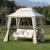 Goleto Luxusné záhradná hojdačka s altánkom Swing | béžová