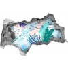 Nálepka 3D diera na stenu Tropické listy 95x73 cm