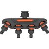 Rozbočovač Strend Pro Garden, spojka, záhradný, 4-way, s ventilmi