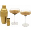 LEOPOLD VIENNA Arinto Martini koktejlová sada, zlatá/číre sklo, výška: 225 mm, dĺžka: 357 mm