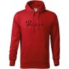 EKG šípky - Mikina pánska Cape s kapucňou - XL ( Červená )