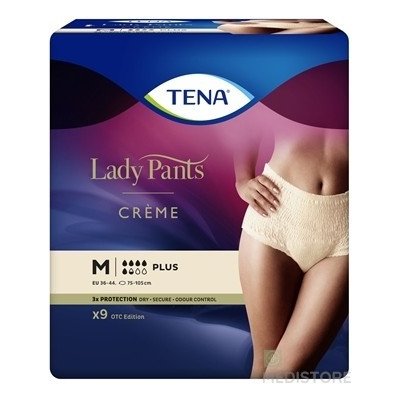 TENA Lady Pants Creme M dámske naťahovacie inkontinenčné nohavičky, krémové 1x9 ks