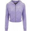Ladies Short Velvet Zip Hoody - lavender XXL