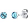 Stříbrné náušnice pecky Malia s modrými Swarovski Zirconia 4 mm