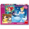 DINO Disney princezny Popelka Ariel a Bella 3x55 dielov