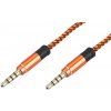 Kábel AUX MINI JACK 3,5MM 1m, silný oplet