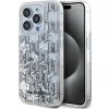 Karl Lagerfeld Liquid Glitter Monogram Gradient zadný kryt pre iPhone 15 Pro Max White