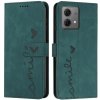 Peňaženkové kožené puzdro Heart na Motorola Edge 40 Neo - Zelená