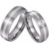 Steel Wedding Snubné prstene z titánu SPPL036 so zirkónmi