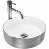 Rea Sami Brush Silver, umývadlo na dosku 360x360x115 mm, strieborná-biela, REA-U3304