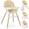 Detská stolička na kŕmenie Lilo, nastaviteľná, sedadlo s táckou 3v1 Nukido