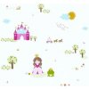 Detské vliesové tapety na stenu Little Stars 35852-2, rozmer 10,05 m x 0,53 m, princezná a žabka na bielom podklade, A.S.Création