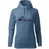 EKG bagr - Mikina dámská Cape s kapucí - 2XL ( Denim )