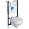 Sapho Závesné WC TAURUS s podomietkovou nádržkou a tlačidlom Schwab, biela LC1582-SET5