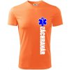 Nápis Záchranár + hviezda - Pánske tričko Fantasy športové - L ( Neon mandarine )
