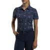 Dámska polokošeľa Kjus Enya Printed Polo S/S, Atlanta Blue/White L