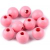 Drevené korálky Ø25 mm - 10 ks 3 ružová sv.