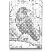 Vymalujsisam.sk Bodkovanie - Havran na vetve Farba: Čierna, Veľkosť: 40x60cm, Rám: Bez rámu, iba zrolované plátno